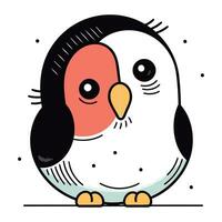 linda pingüino. vector ilustración en garabatear estilo.