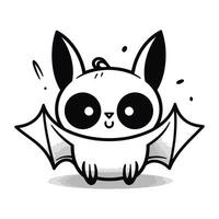 Cute cartoon bat. Vector illustration. Isolated on white background.