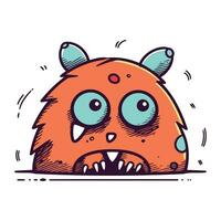 Angry monster. Vector illustration of a monster with big eyes.