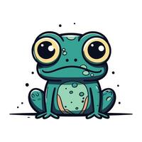 Cute cartoon frog. Vector illustration. Isolated on white background.
