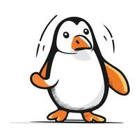 Cute cartoon penguin. Vector illustration isolated on white background.