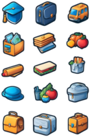 office supplies icon set, illustration ai generative png