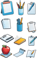 kontor leveranser ikon uppsättning, illustration ai generativ png