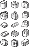 office supplies icon set, illustration ai generative png