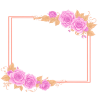 Flower border frame for invitation PNG transparent background Ai Generative