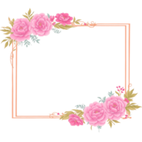 Flower border frame for invitation PNG transparent background Ai Generative