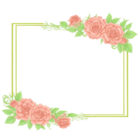 Flower border frame for invitation PNG transparent background Ai Generative