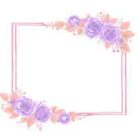 Flower border frame for invitation PNG transparent background Ai Generative