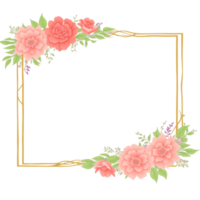 Flower border frame for invitation PNG transparent background Ai Generative