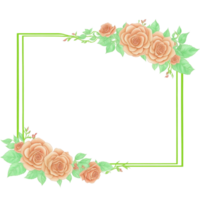 Flower border frame for invitation PNG transparent background Ai Generative