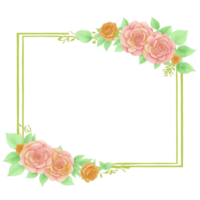 Flower border frame for invitation PNG transparent background Ai Generative