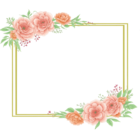 Flower border frame for invitation PNG transparent background Ai Generative