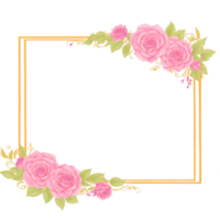 Flower border frame for invitation PNG transparent background Ai Generative