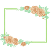 Flower border frame for invitation PNG transparent background Ai Generative