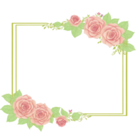 Flower border frame for invitation PNG transparent background Ai Generative