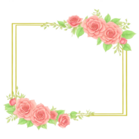 Flower border frame for invitation PNG transparent background Ai Generative