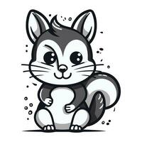 Cute cartoon chipmunk. Vector illustration isolated on white background.