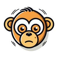 Monkey Face emotion Icon. Vector illustration isolated on white background.