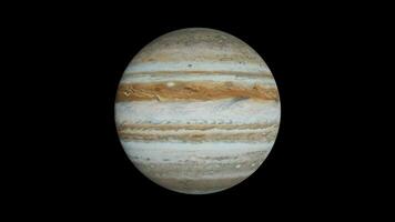 3d återges roterande Jupiter planet med svart bakgrund video