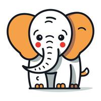 Cute elephant cartoon character. Vector illustration in flat design style.