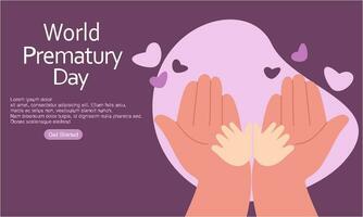 World prematurity day horizontal banner template vector