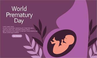 World prematurity day horizontal banner template vector