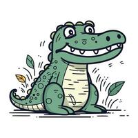 Crocodile. Vector illustration. Cute cartoon crocodile.