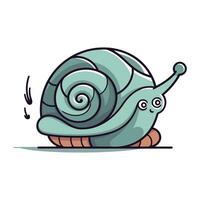 Cartoon snail isolated on white background. Vector illustration in flat style.