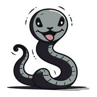 Cute cartoon snake. Vector illustration isolated on a white background.