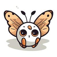 mariposa dibujos animados personaje vector ilustración. linda mariposa mascota.