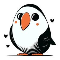 Penguin in love. Isolated on a white background. vector