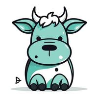 Cute cartoon cow. Vector illustration isolated on a white background.