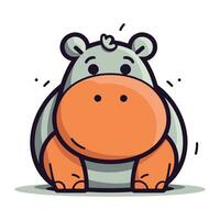 Cute hippopotamus. Vector illustration in flat cartoon style.