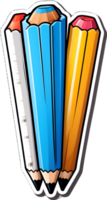 Couleur des crayons autocollant, png, transparent Contexte ai génératif png