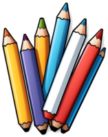 color pencils sticker, png, transparent background ai generative png