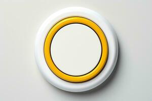 Abstract high tech multicolor button on white background, Generative AI photo