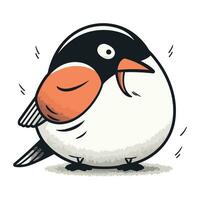 vector ilustración de un linda dibujos animados pingüino en un blanco antecedentes.