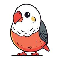 Bullfinch. Cute cartoon character. Vector illustration isolated on white background.