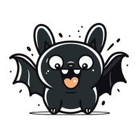Cute little bat. Vector illustration. Isolated on white background.