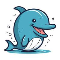 Cute cartoon dolphin. Vector illustration of a cute cartoon dolphin.