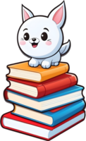 a stack of books clip art png ai generative