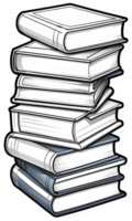 a stack of books clip art png ai generative