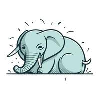 Elephant cartoon icon. Animal cute and creature theme. Isolated design. Vector illustration