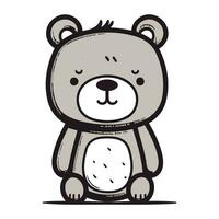 Cute cartoon bear isolated on a white background. Vector illustration.