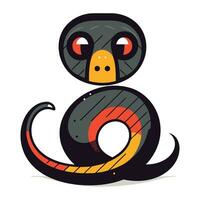 Cute cartoon snake. Vector illustration isolated on a white background.