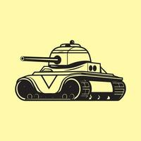 dibujos animados tanque logo vector, diseño y ilustración vector