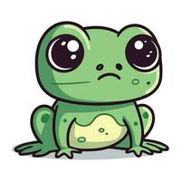 Cute cartoon frog isolated on a white background. Vector illustration.