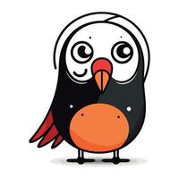 Cute cartoon penguin. Vector illustration isolated on white background.