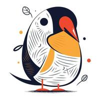 linda dibujos animados pingüino. vector ilustración de un pingüino.