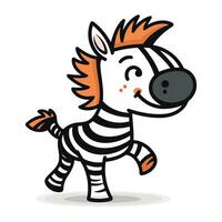 Cute zebra. Vector illustration of a funny zebra.